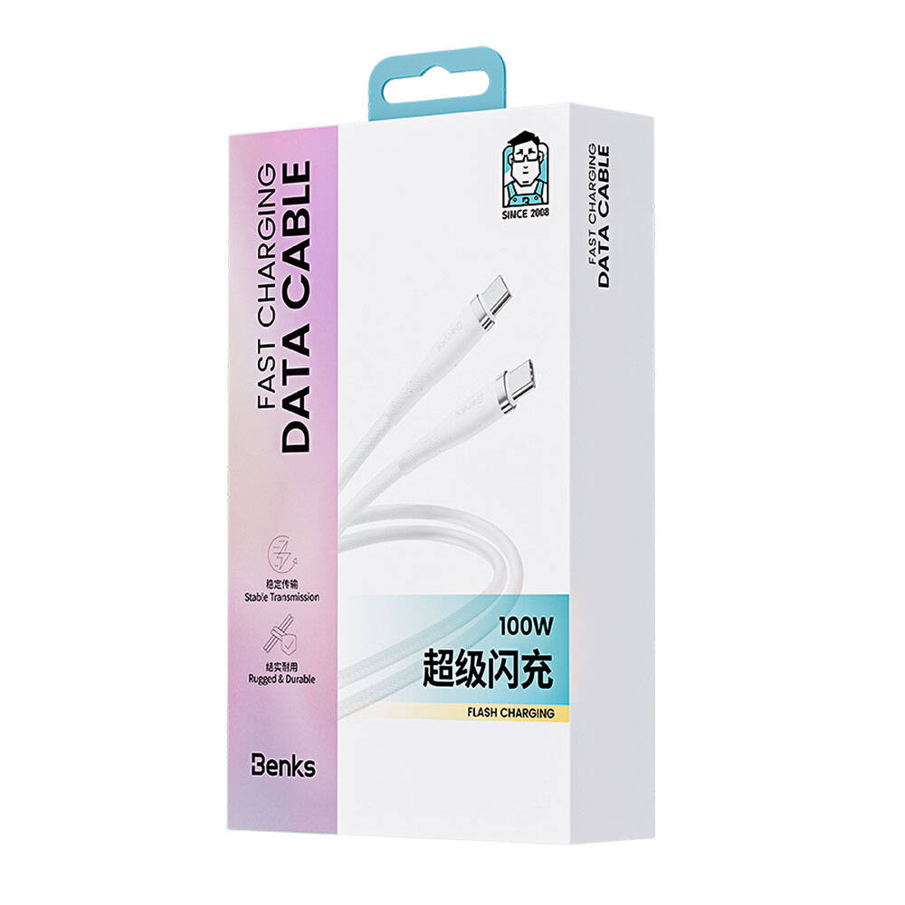 Benks D47 Type-C to Type-C PD 3.0 Örgülü Şarj ve Data Kablosu 100W 1 Metre Benks D47 Type-C to Type-C PD 3.0 Örgülü Şarj ve Data Kablosu 100W 1 Metre
